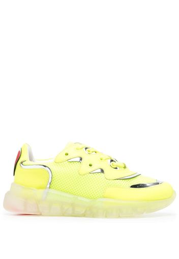 Love Moschino mesh-panel sneakers - Giallo