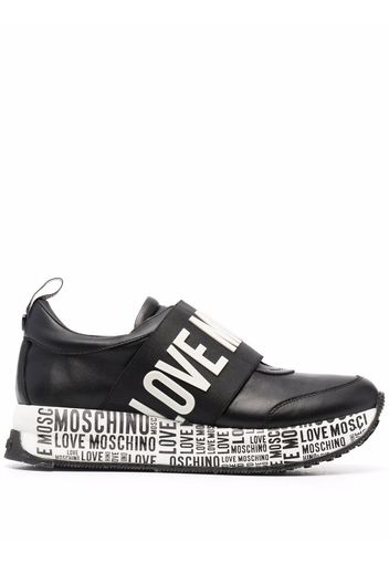 Love Moschino Sneakers senza lacci con stampa - Nero