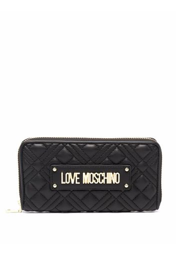 Love Moschino quilted logo-plaque wallet - Nero