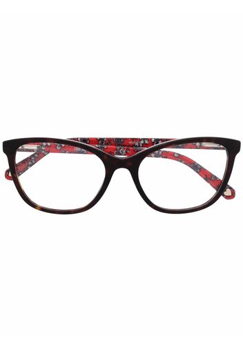 Love Moschino Occhiali cat-eye a fiori - Marrone