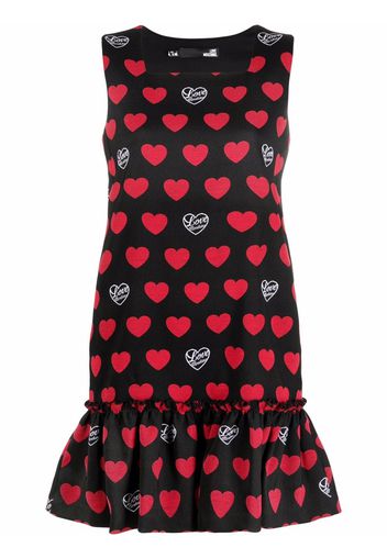 Love Moschino logo-print shift dress - Nero