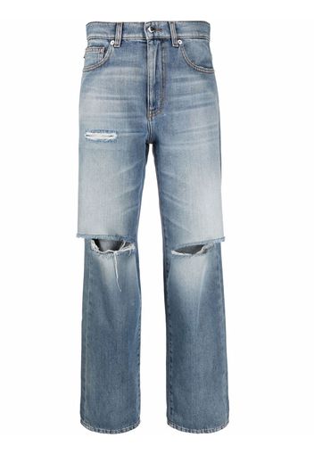 Love Moschino Jeans dritti con effetto vissuto - Blu