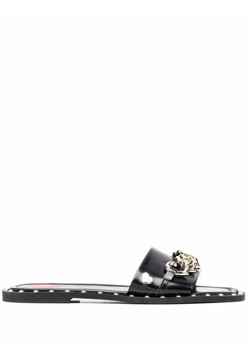 Love Moschino Sandali slides con catena - Nero