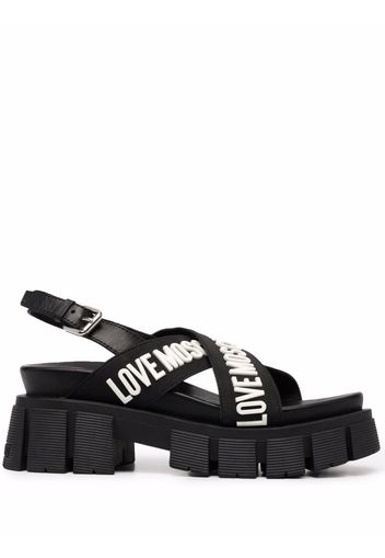 Love Moschino Sandali con logo - Nero