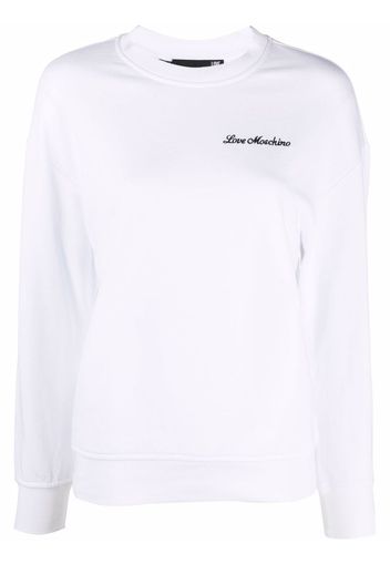 Love Moschino heart-detail crew neck sweatshirt - Bianco