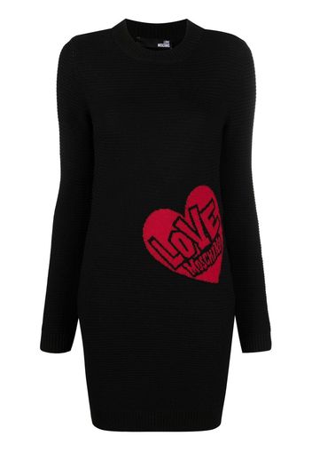 Love Moschino Abito corto con motivo a cuore - Nero