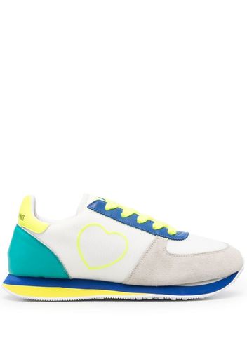 Love Moschino logo panelled-design sneakers - Bianco
