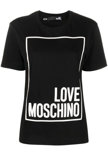 Love Moschino logo-print cotton T-Shirt - Nero