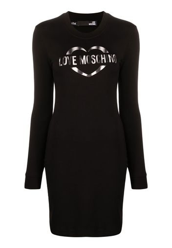 Love Moschino logo-print sweatshirt dress - Nero