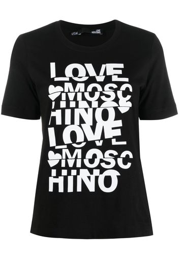 Love Moschino logo-print short-sleeve T-shirt - Nero