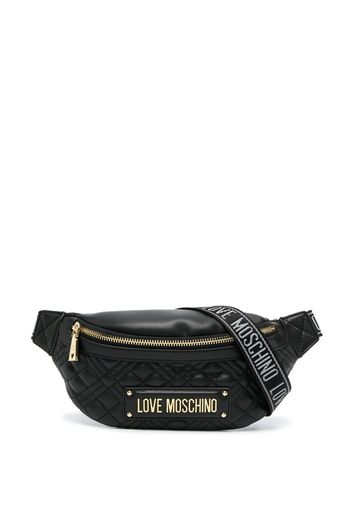 Love Moschino quilted logo-plaque belt bag - Nero