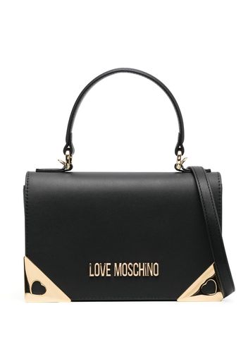 Love Moschino logo-plaque faux-leather tote - Nero