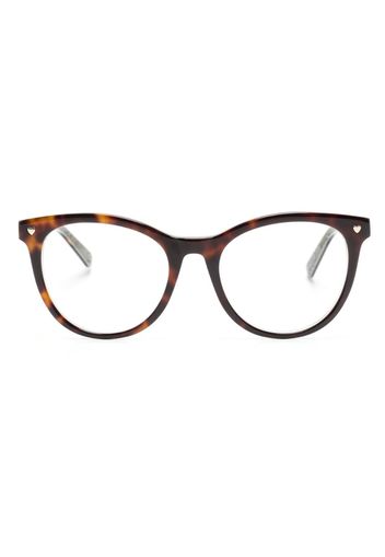 Love Moschino round-frame acetate glasses - Marrone