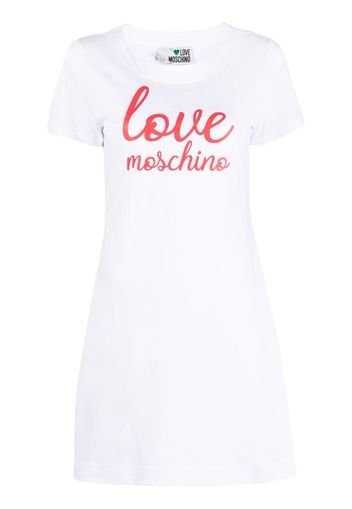 Love Moschino Abito modello T-shirt con stampa - Bianco