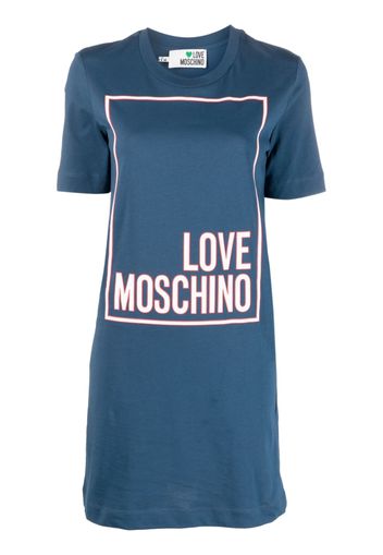 Love Moschino logo-print mini T-shirt dress - Blu