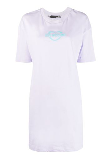Love Moschino logo-print cotton T-shirt dress - Viola