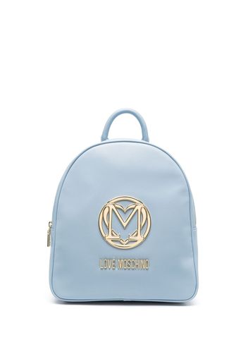 Love Moschino medium logo-plaque backpack - Blu