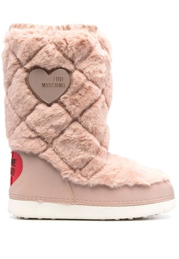 Love Moschino Stivali con placca logo - Rosa