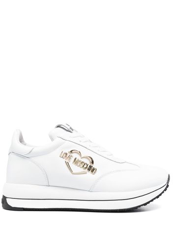 Love Moschino logo-plaque low-top sneakers - Bianco