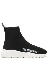 Love Moschino logo-print slip-on sneakers - Nero