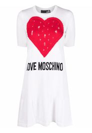 Love Moschino logo-print T-shirt dress - Bianco