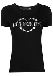 Love Moschino logo-print slim fit T-shirt - Nero