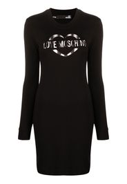 Love Moschino logo-print sweatshirt dress - Nero