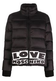 Love Moschino logo-print padded jacket - Nero