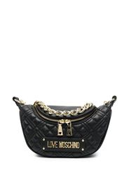 Love Moschino logo-plaque quilted shoulder bag - Nero