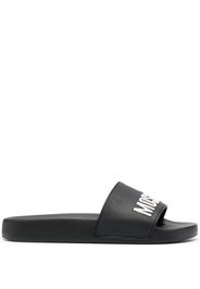 Love Moschino Sandali slides con logo - Nero