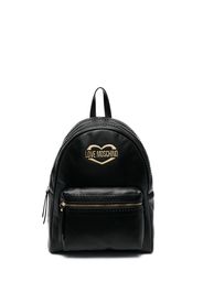 Love Moschino logo-plaque whipstitch-trim backpack - Nero