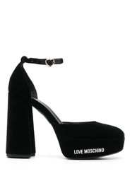 Love Moschino 120mm velvet leather pumps - Nero