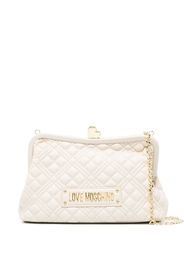 Love Moschino logo-lettering quilted bag - Toni neutri