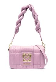 Love Moschino logo-plaque padded crossbody bag - Viola