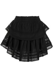 LoveShackFancy Minigonna con ruches - Nero