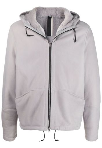 zip-up hooded jacket