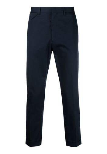 Low Brand cropped-leg cotton chino trousers - Blu