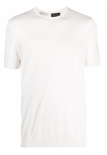 Low Brand ribbed-trim silk T-Shirt - Bianco