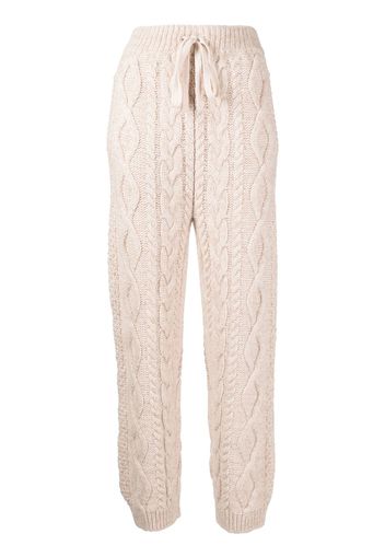 Low Classic cable-knit straight trousers - Toni neutri