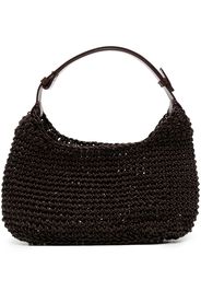 Low Classic interwoven leather clutch bag - Marrone