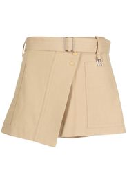 Low Classic asymmetric belted mini skirt - Marrone