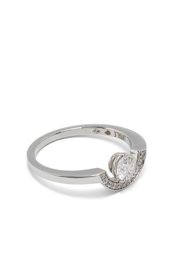 Loyal.e Paris Anello Intrépide Petit Arc in oro bianco 18kt con diamanti - Argento