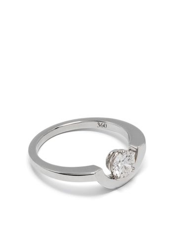 Loyal.e Paris Anello Intrépide Petit Arc in oro bianco 18kt con diamanti - Argento