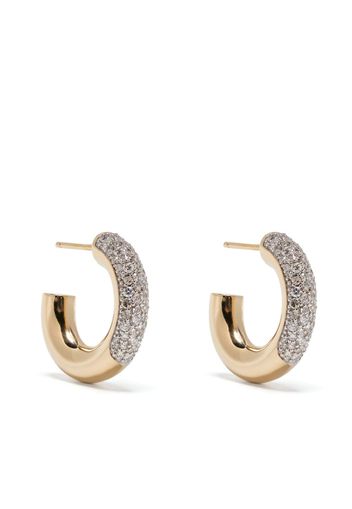 Lucy Delius Jewellery 14kt yellow gold Signature Pavé diamond hoop earrings - Oro