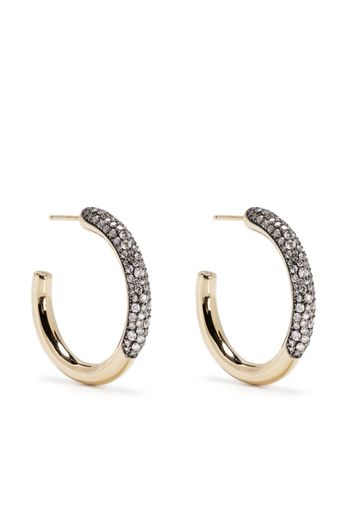 Lucy Delius Jewellery Orecchini a cerchio Dark Side of the Moon in oro giallo 14kt con diamanti