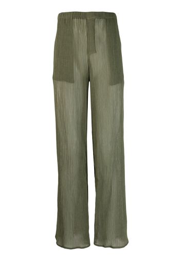 Ludovic de Saint Sernin semi-sheer elasticated trousers - Verde