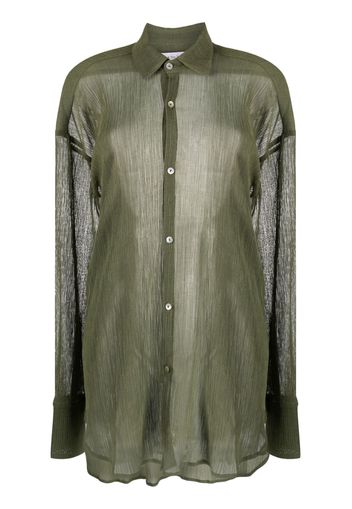 Ludovic de Saint Sernin semi-sheer crepon shirt - Verde