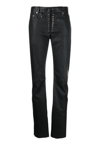 Ludovic de Saint Sernin lace-up leather trousers - Nero