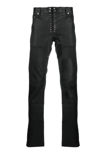 Ludovic de Saint Sernin lace-up slim-cut leather trousers - Nero