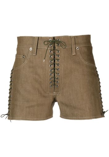 Ludovic de Saint Sernin lace-up denim shorts - Verde